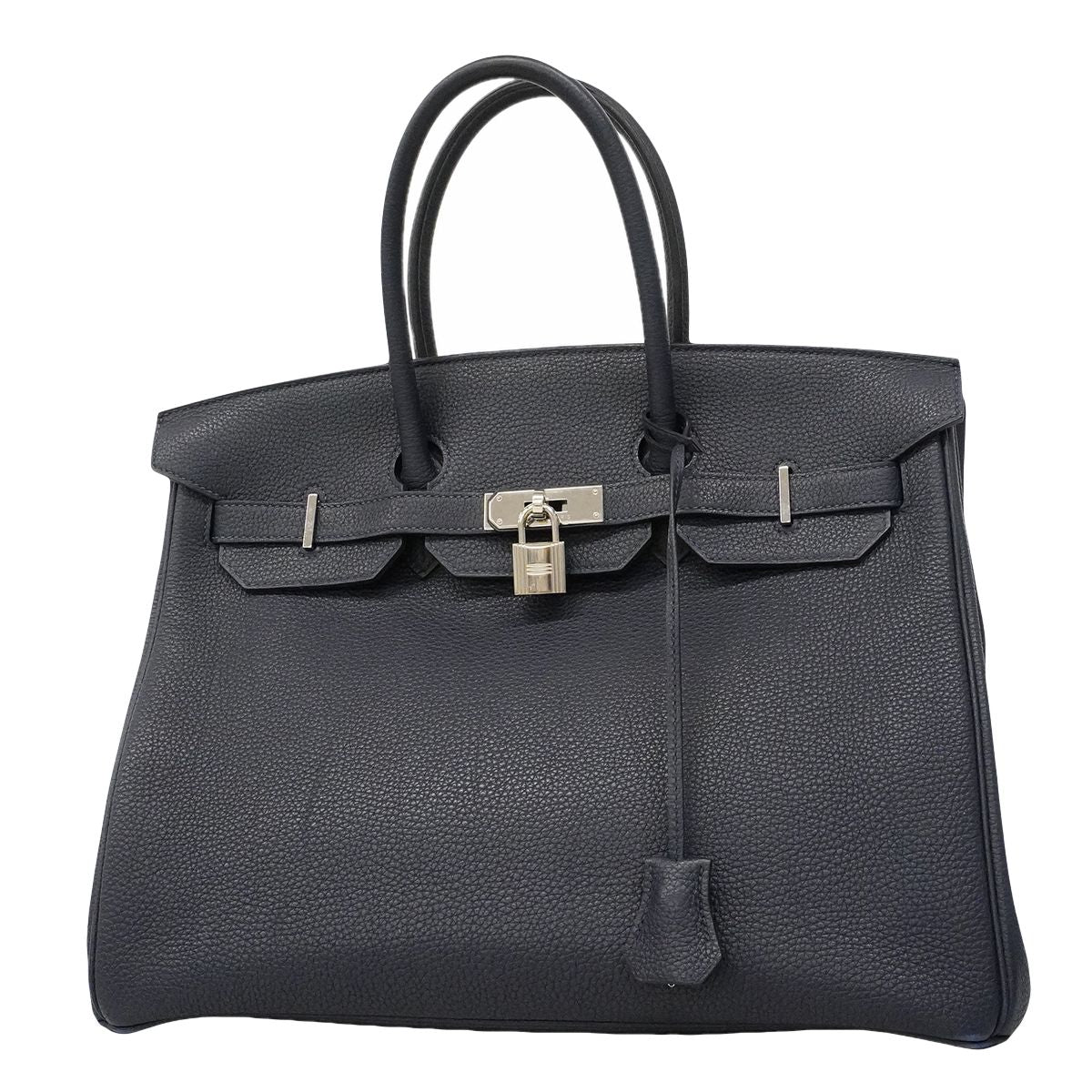 Hermes Handbag Birkin 35 Togo Blue Nuit Silver