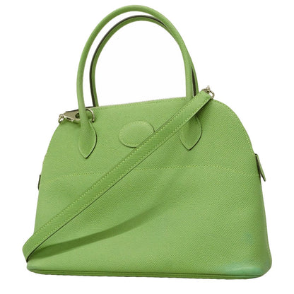 Hermes Handbag Bolide 26 Veau Epsom Vert Cricket Silver 2-Way