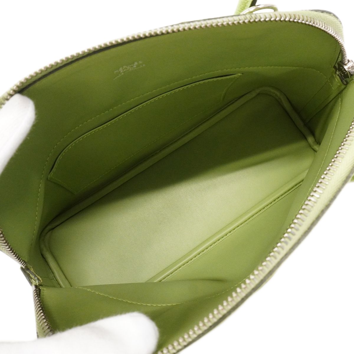 Hermes Handbag Bolide 26 Veau Epsom Vert Cricket Silver 2-Way — view 4