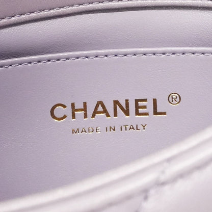 Chanel Shoulder Bag Quilted Lambskin Purple Gold — view 5