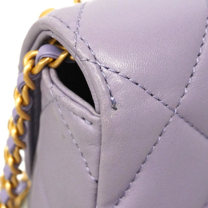 Chanel Shoulder Bag Quilted Lambskin Purple Gold — view 8