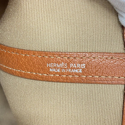 Hermes Tote Garden Party PM Toile Officier Orange Silver — view 5