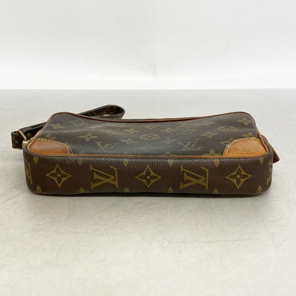 Louis Vuitton Clutch Monogram Marly Dragonne PM Brown — view 3