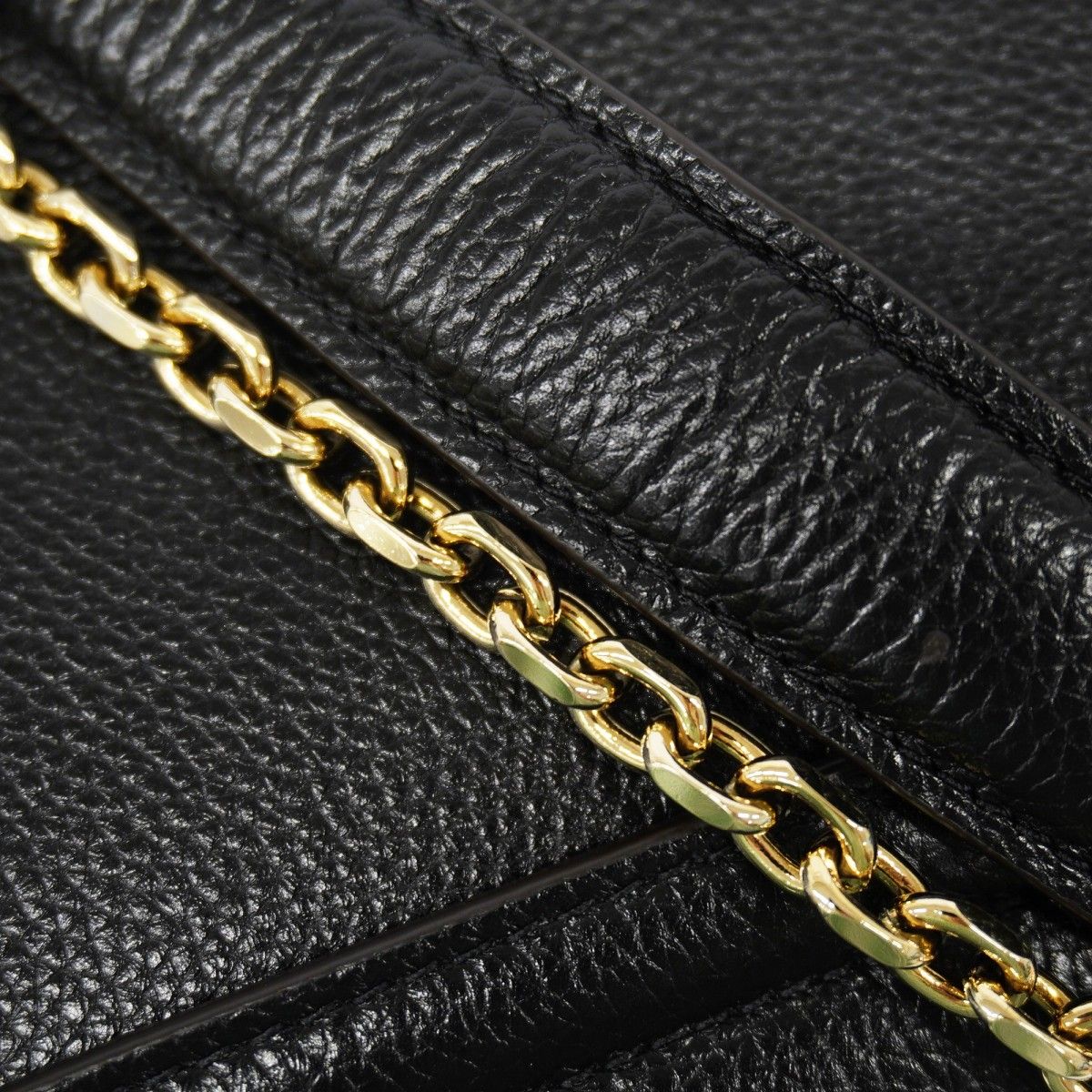 Cartier Shoulder Bag Leather Black Chien Panning Gold — view 7