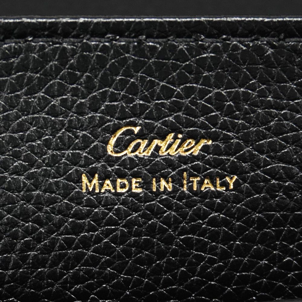 Cartier Shoulder Bag Leather Black Chien Panning Gold — view 5