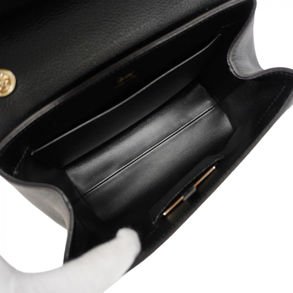 Cartier Shoulder Bag Leather Black Chien Panning Gold — view 4