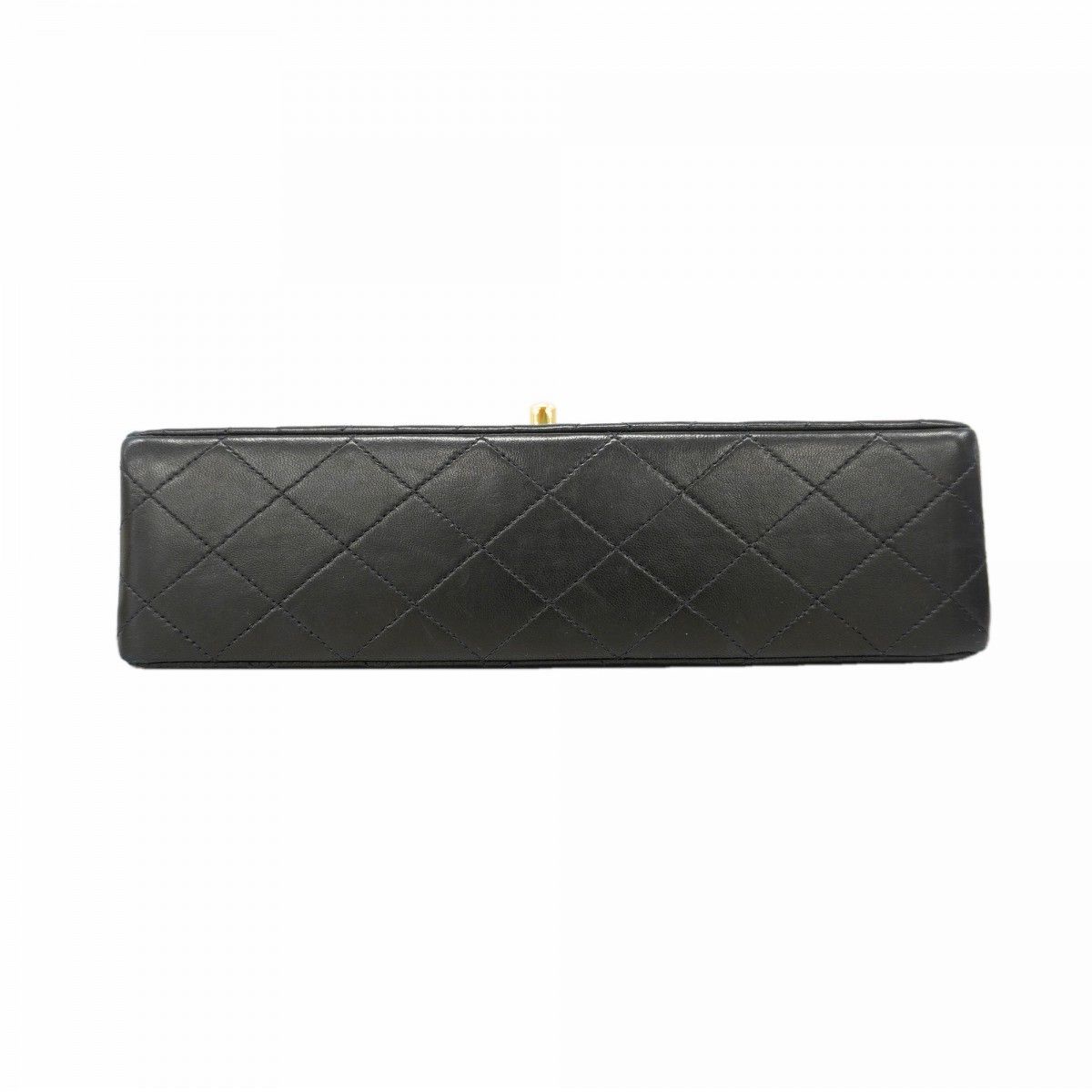 Chanel Shoulder Bag Quilted Lambskin Black Gold — view 3