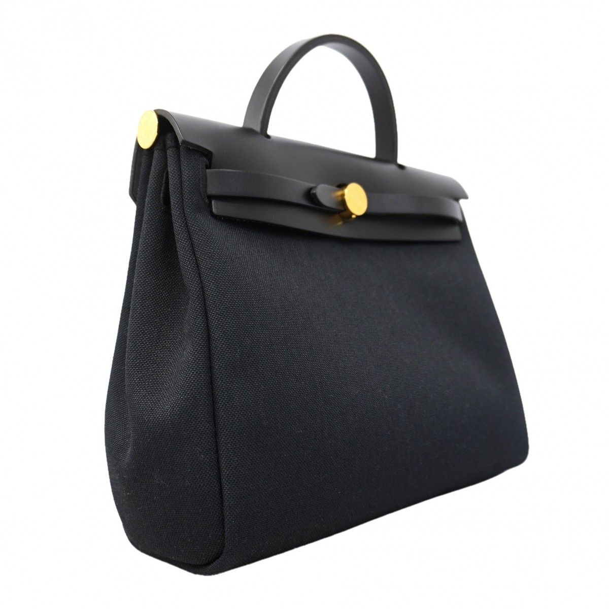Hermes Handbag Herbag Zip PM Black Gold 2-Way — view 2
