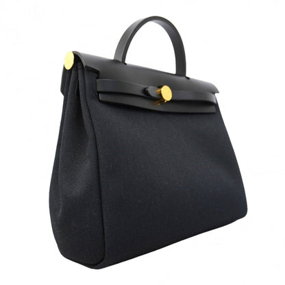 Hermes Handbag Herbag Zip PM Black Gold 2-Way — view 2