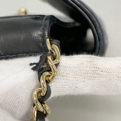 Chanel Shoulder Bag Chocolate Bar Lambskin Black Gold — view 7