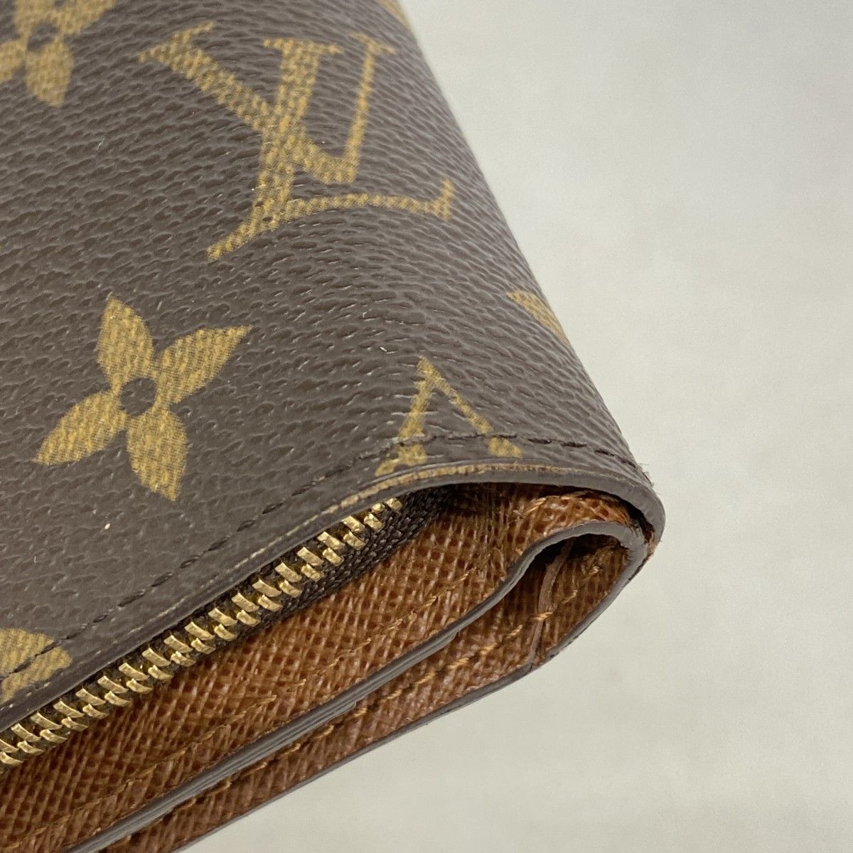 Louis Vuitton Wallet Monogram Porte Papier Zip Brown — view 5