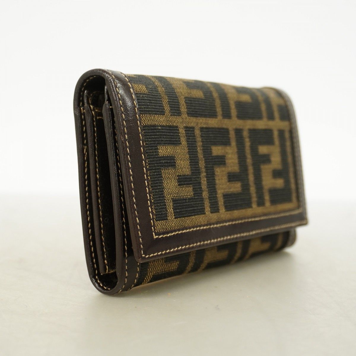 Fendi Wallet Zucca Nylon Canvas Brown Gold — view 2