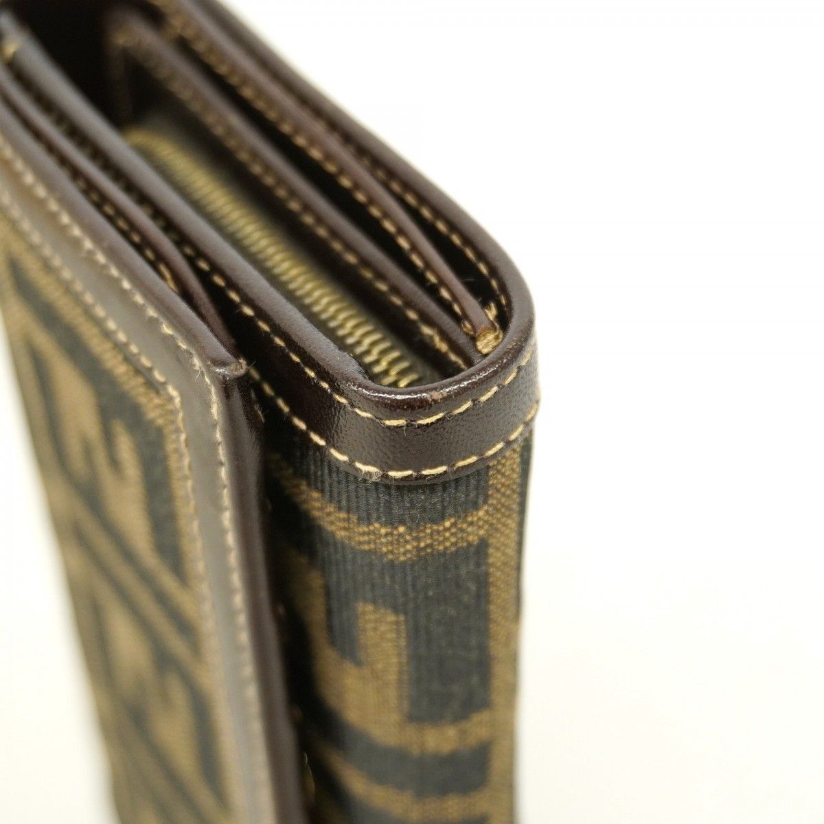 Fendi Wallet Zucca Nylon Canvas Brown Gold — view 6