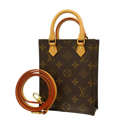 Louis Vuitton Handbag Monogram Petite Sac Plat Brown 2-Way