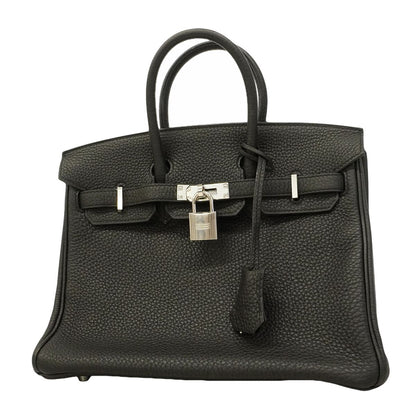 Hermes Handbag Birkin 25 Togo Black Silver