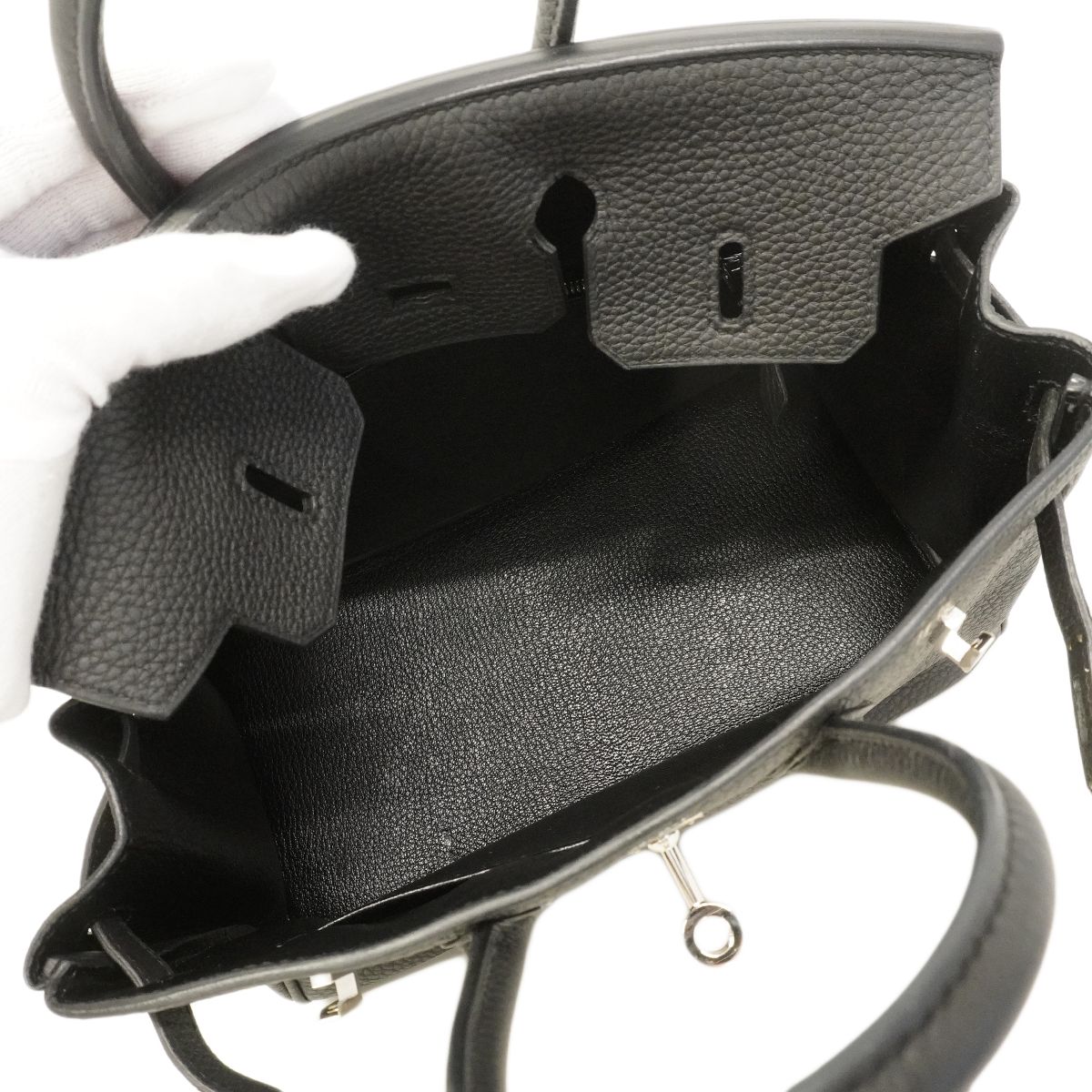 Hermes Handbag Birkin 25 Togo Black Silver — view 4