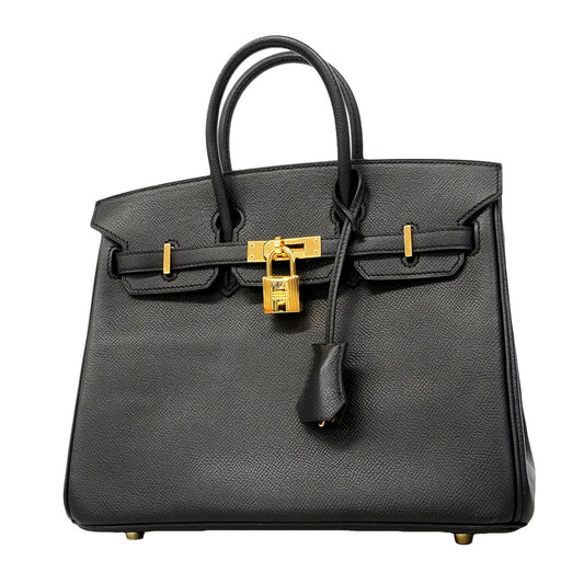 Hermes Handbag Birkin 25 Veau Epsom Black Gold