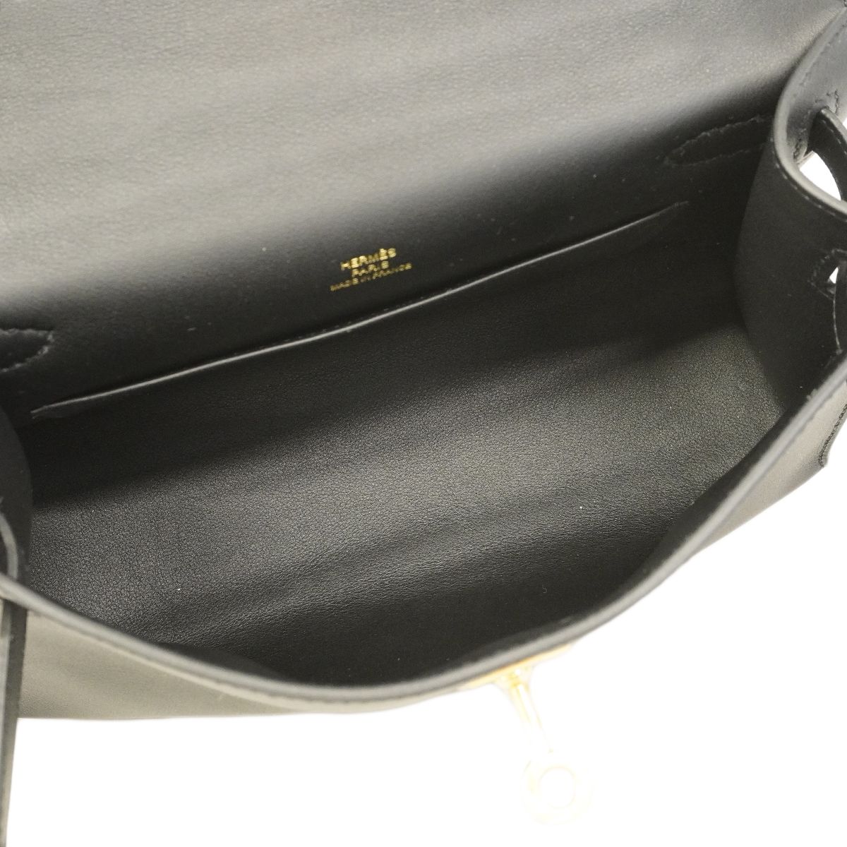 Hermes Handbag Pochette Kelly Swift Black Gold — view 4