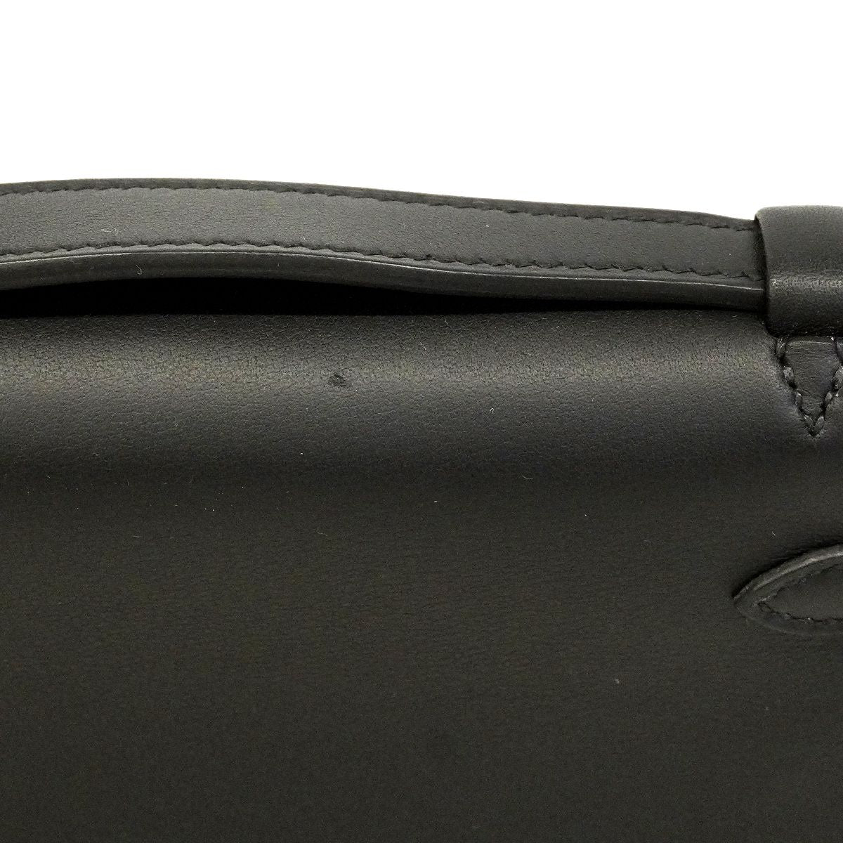 Hermes Handbag Pochette Kelly Swift Black Gold — view 8