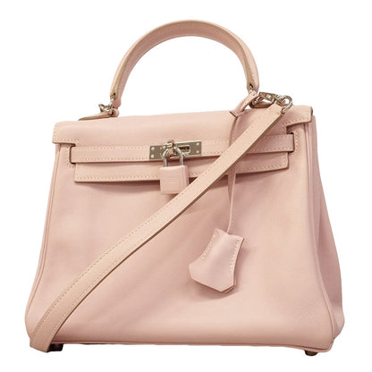 Hermes Handbag Kelly 25 Swift Silver 2-Way