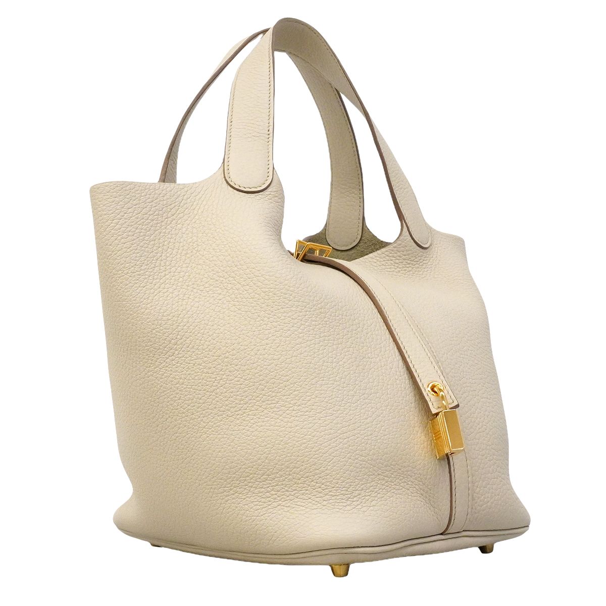 Hermes Handbag Picotin Lock MM Taurillon Clemence Gold — view 2