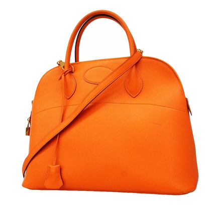 Hermes Handbag Bolide 35 Swift Orange Gold 2-Way