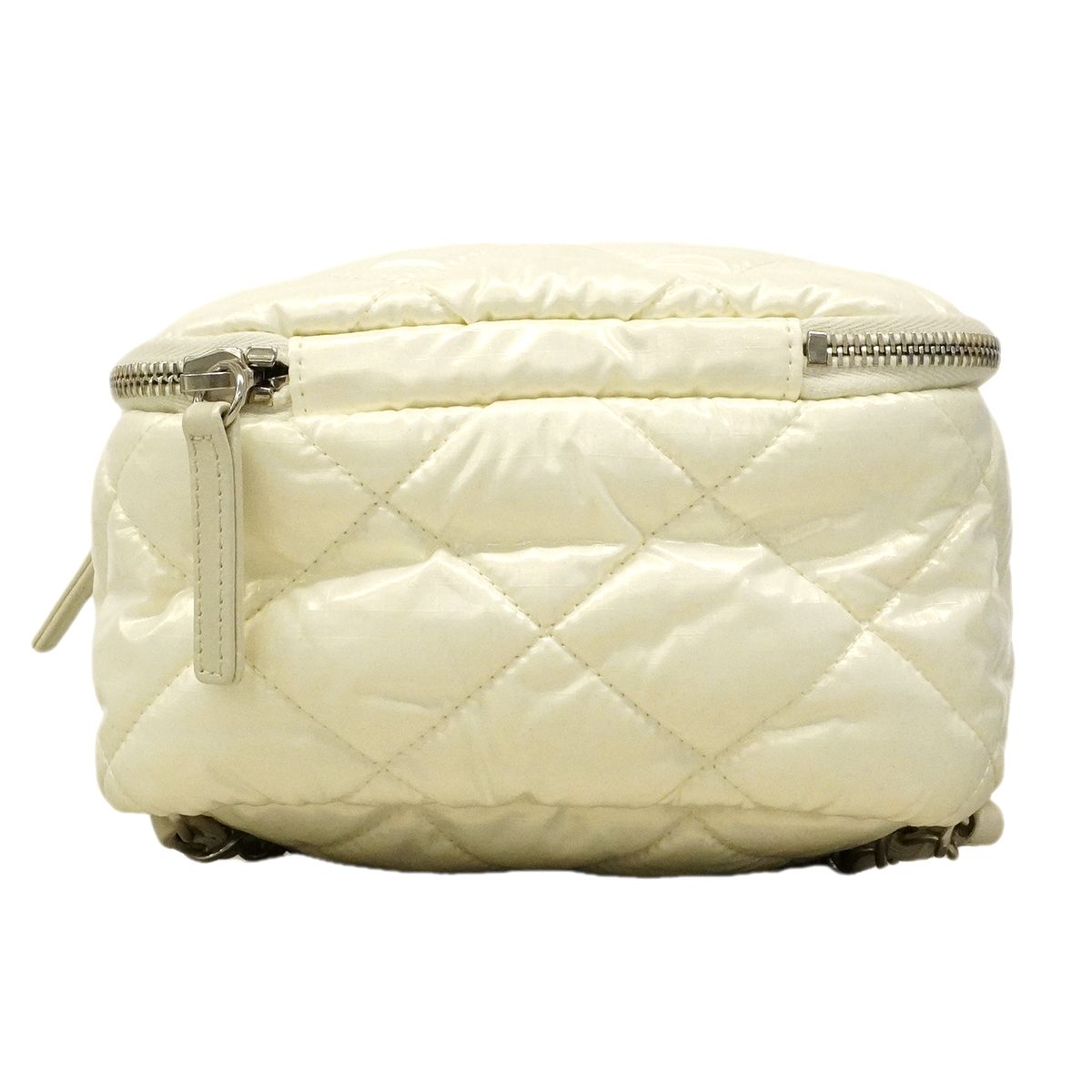 Chanel Backpack Nylon White Silver — view 3