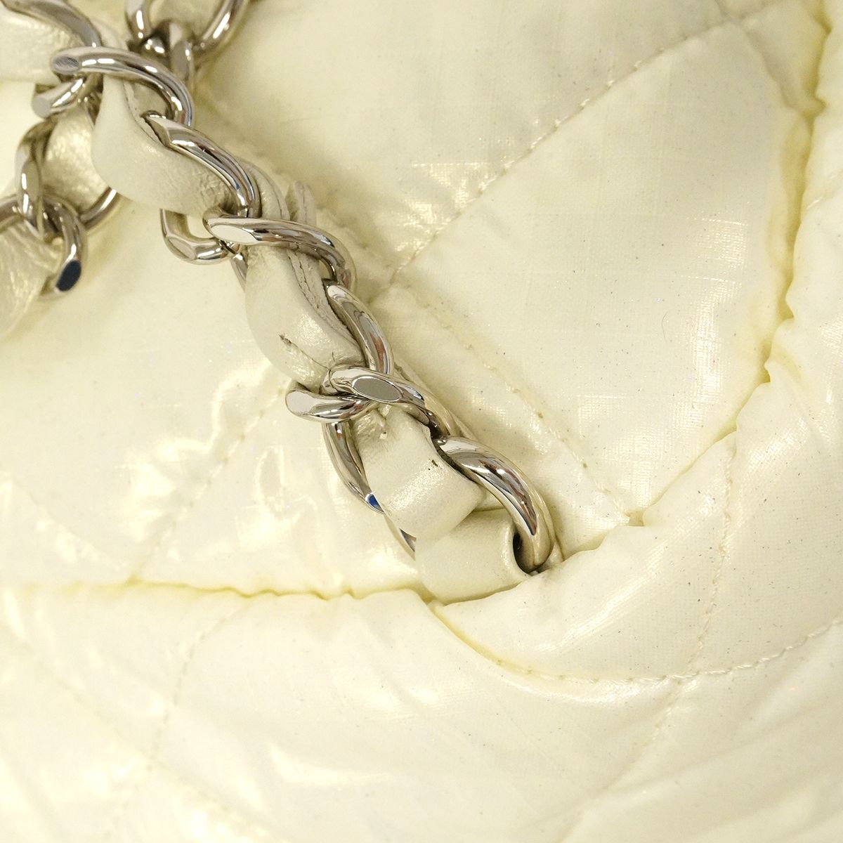 Chanel Backpack Nylon White Silver — view 6