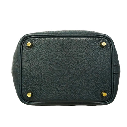 Hermes Handbag Picotin Lock PM Taurillon Clemence Vert Gold — view 3