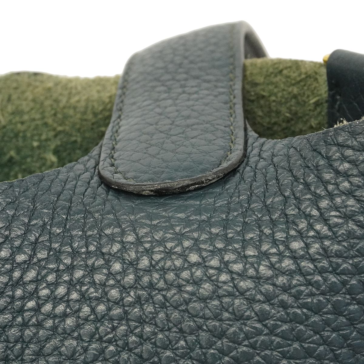 Hermes Handbag Picotin Lock PM Taurillon Clemence Vert Gold — view 8