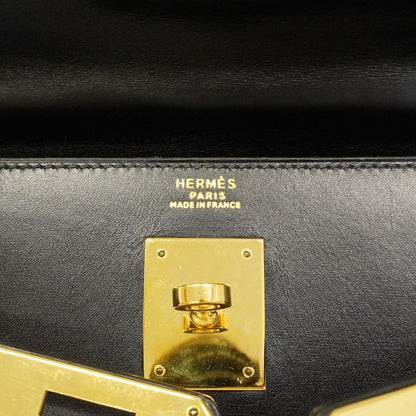 Hermes Handbag Kelly 32 Box Calf Black Gold 2-Way — view 5