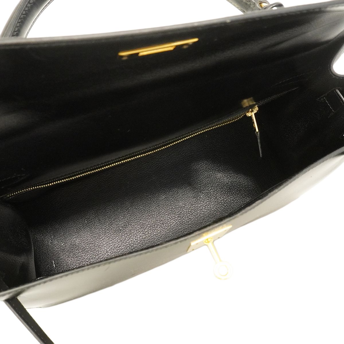 Hermes Handbag Kelly 32 Box Calf Black Gold 2-Way — view 4