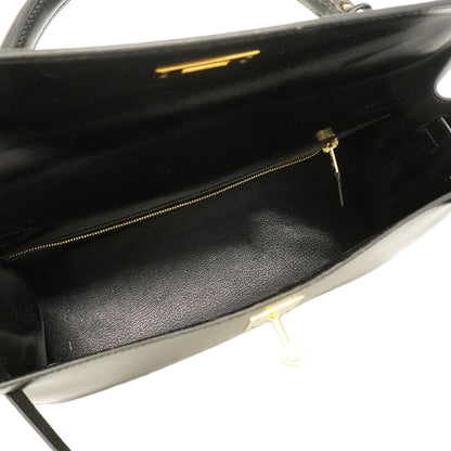 Hermes Handbag Kelly 32 Box Calf Black Gold 2-Way — view 4