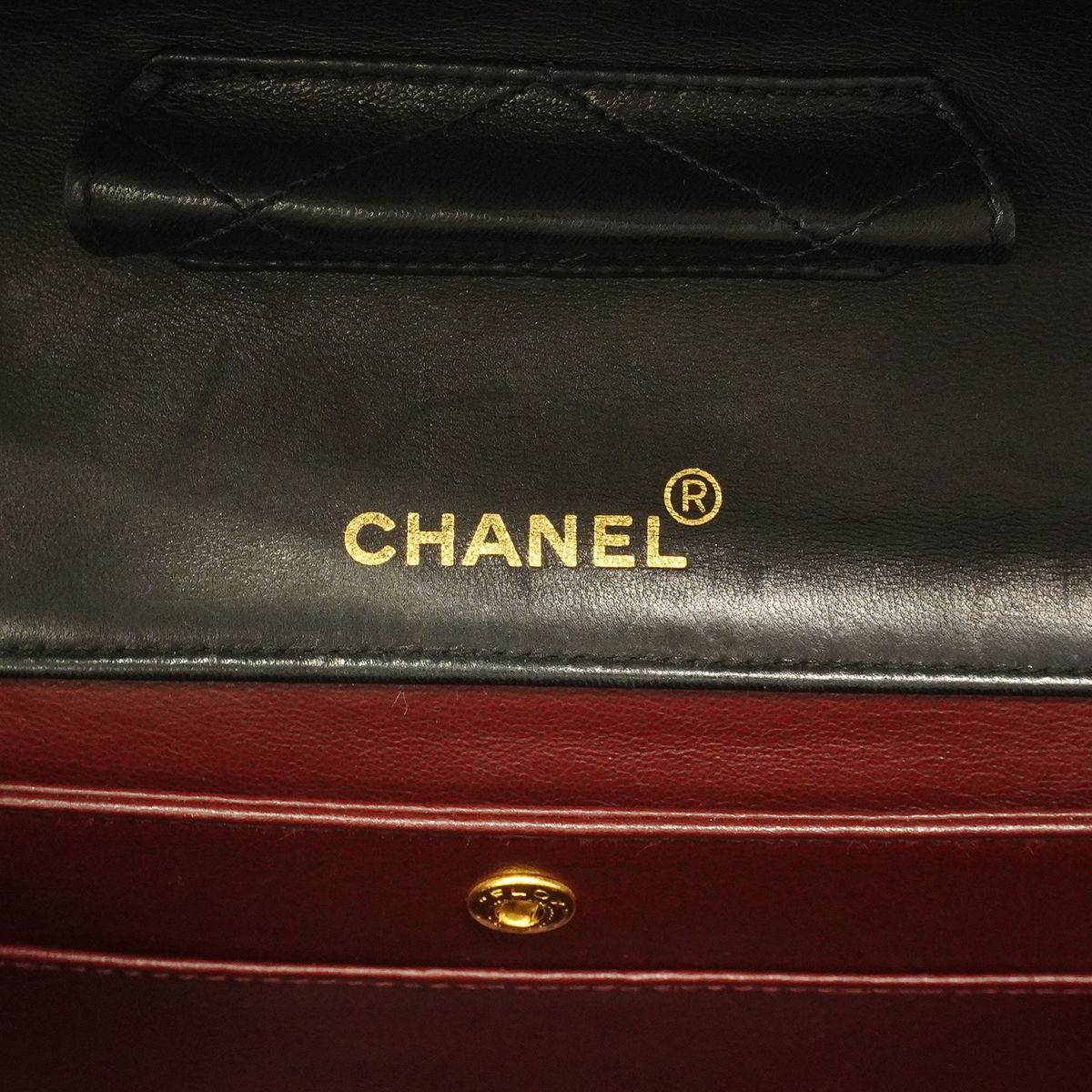 Chanel Shoulder Bag Quilted Lambskin Black Gold — view 5