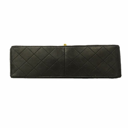 Chanel Shoulder Bag Quilted Lambskin Black Gold — view 3