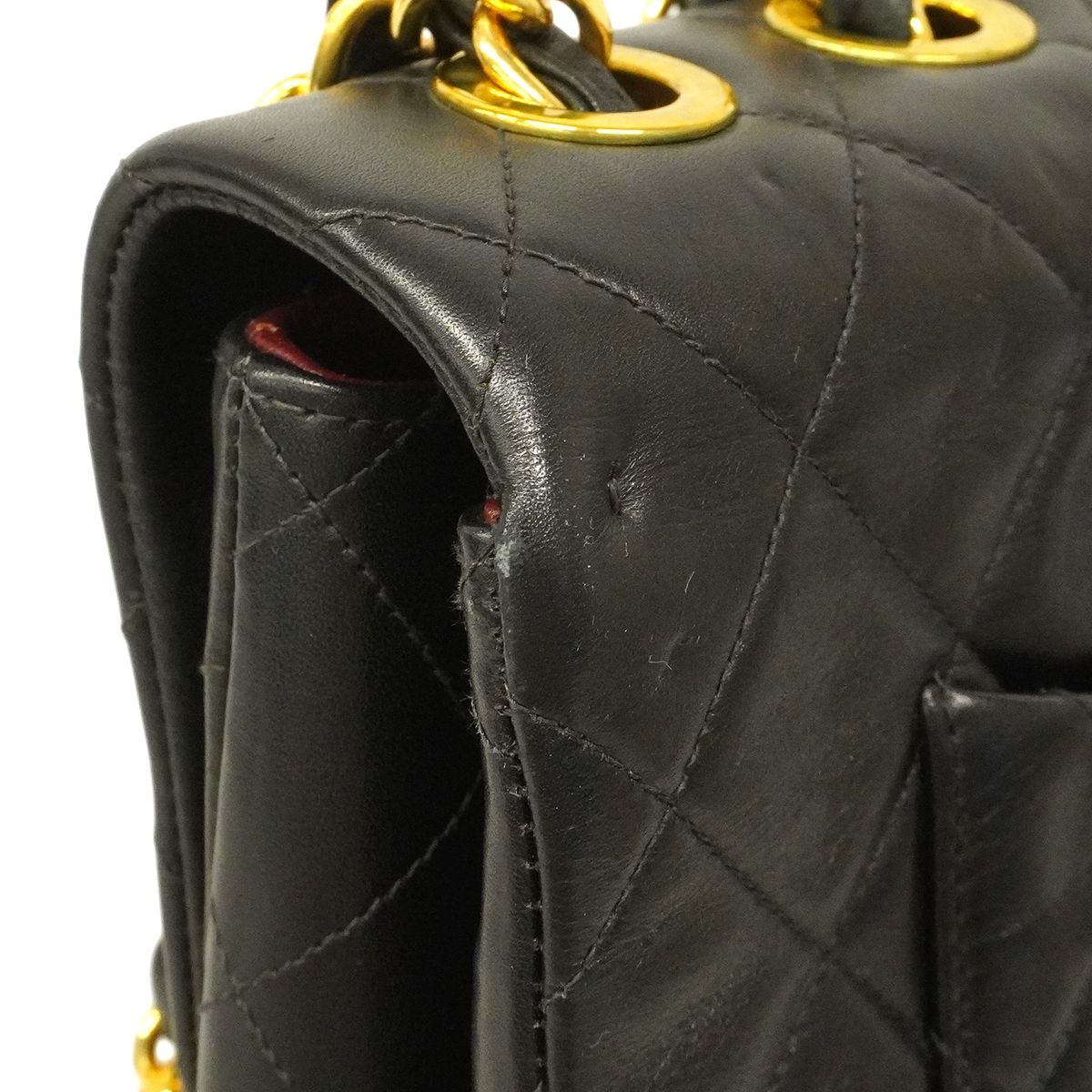 Chanel Shoulder Bag Maxi Quilted Lambskin Black Gold — view 7
