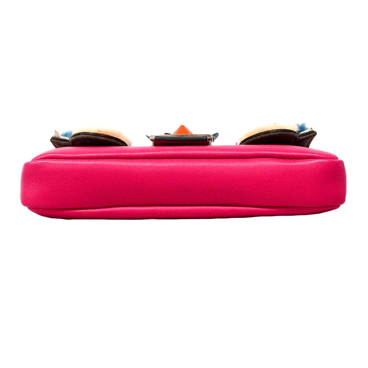 Fendi Handbag Mon Star Micro Bucket Leather Pink Silver — view 3