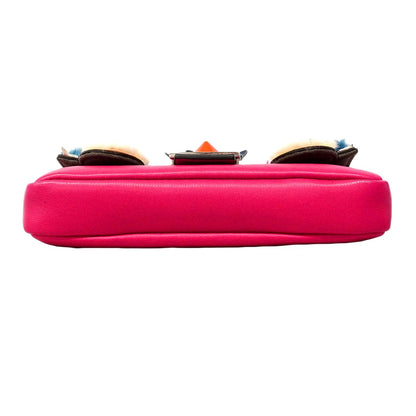 Fendi Handbag Mon Star Micro Bucket Leather Pink Silver — view 3
