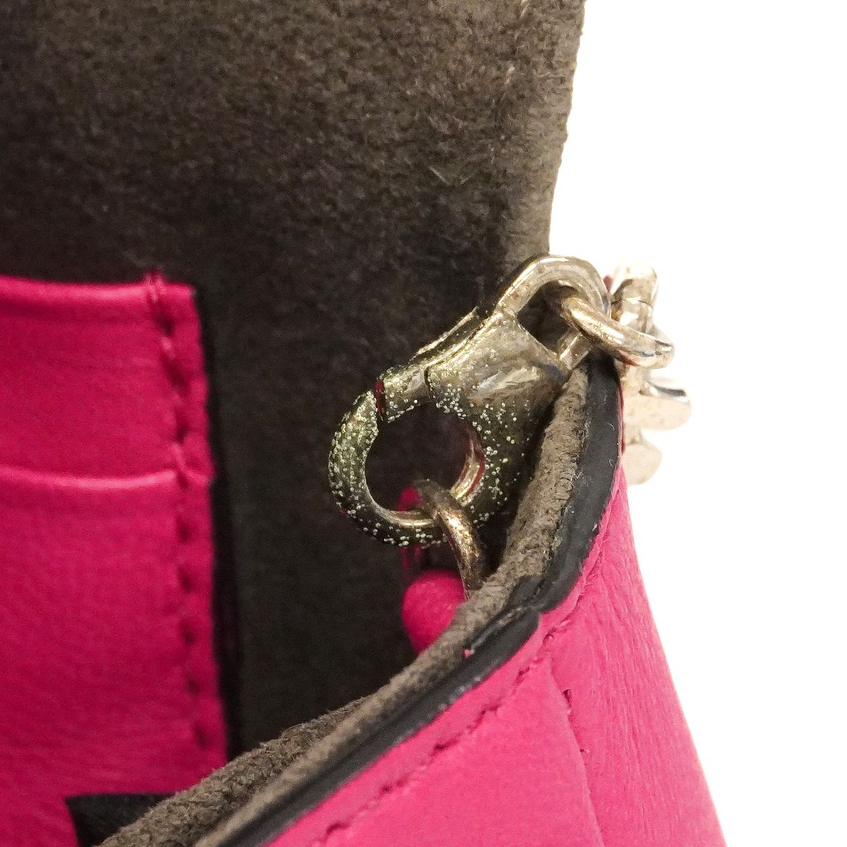 Fendi Handbag Mon Star Micro Bucket Leather Pink Silver — view 6