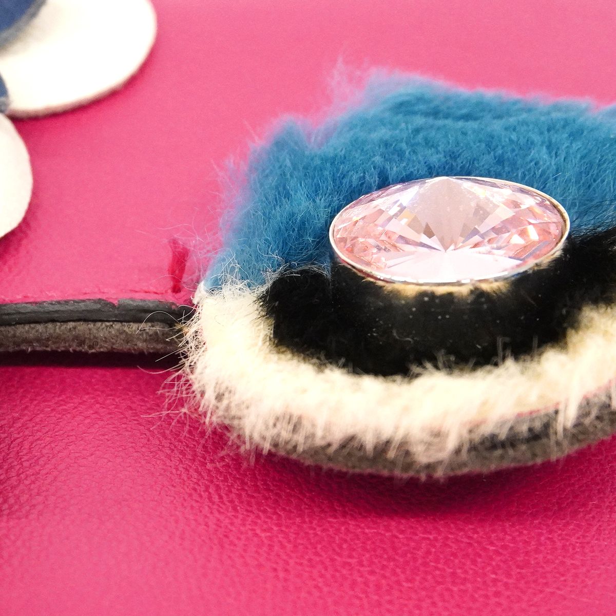 Fendi Handbag Mon Star Micro Bucket Leather Pink Silver — view 8