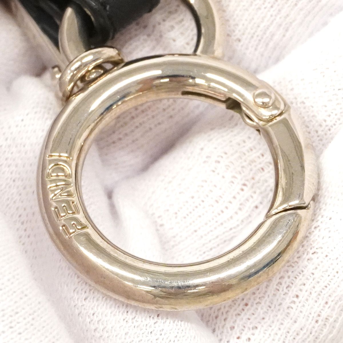 Fendi Key Holder Charm Montstar Fur Yellow Silver — view 5