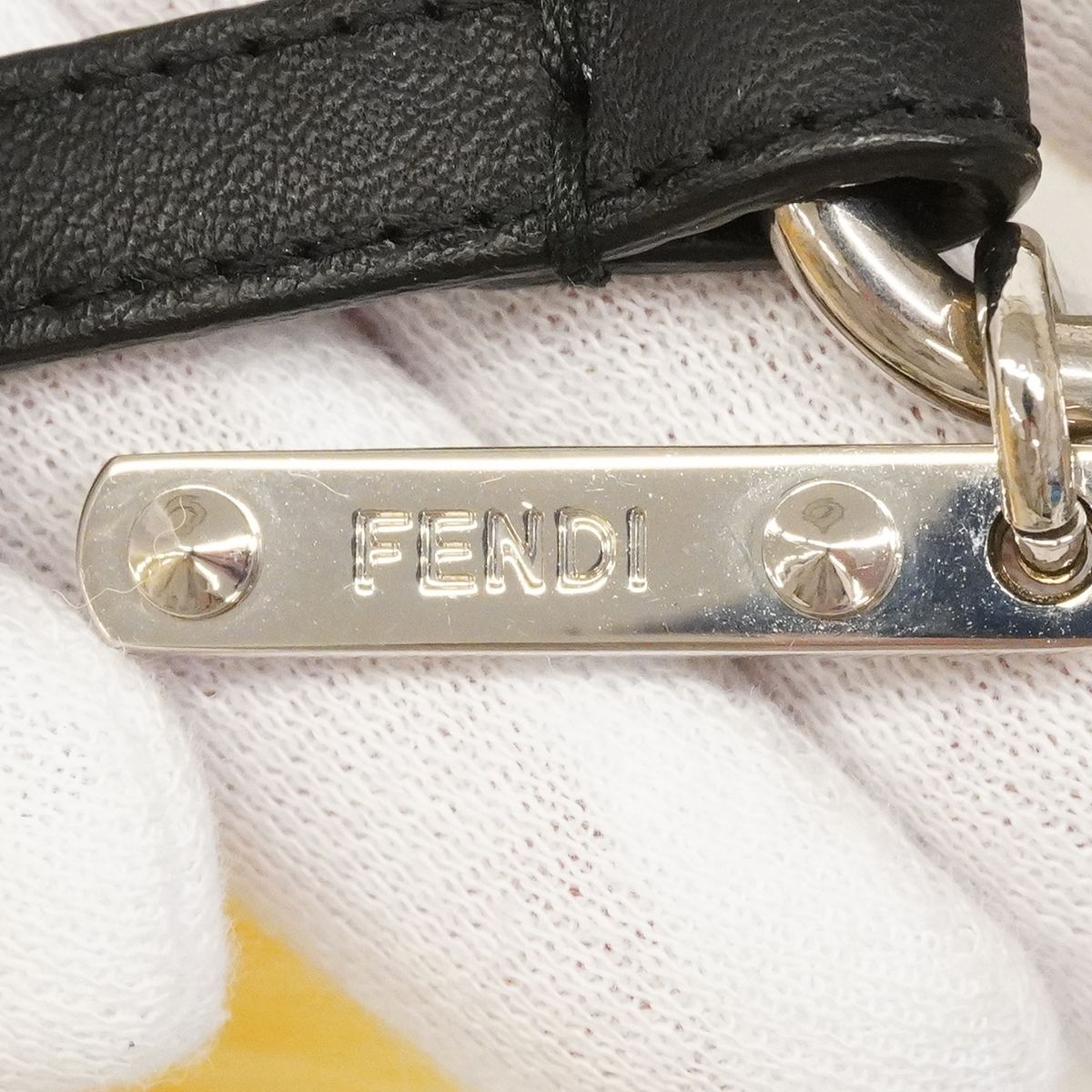 Fendi Key Holder Charm Montstar Fur Yellow Silver — view 4