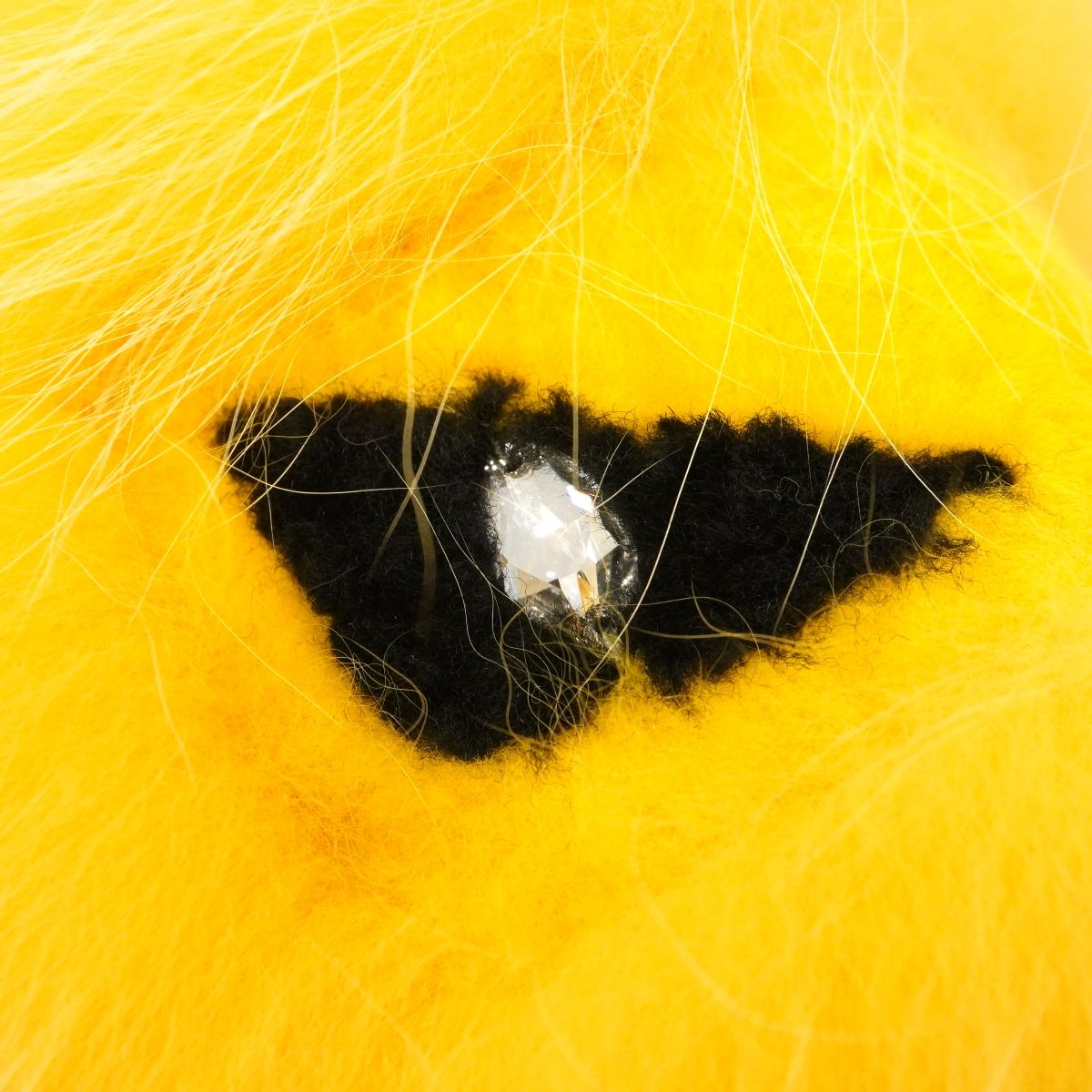 Fendi Key Holder Charm Montstar Fur Yellow Silver — view 7