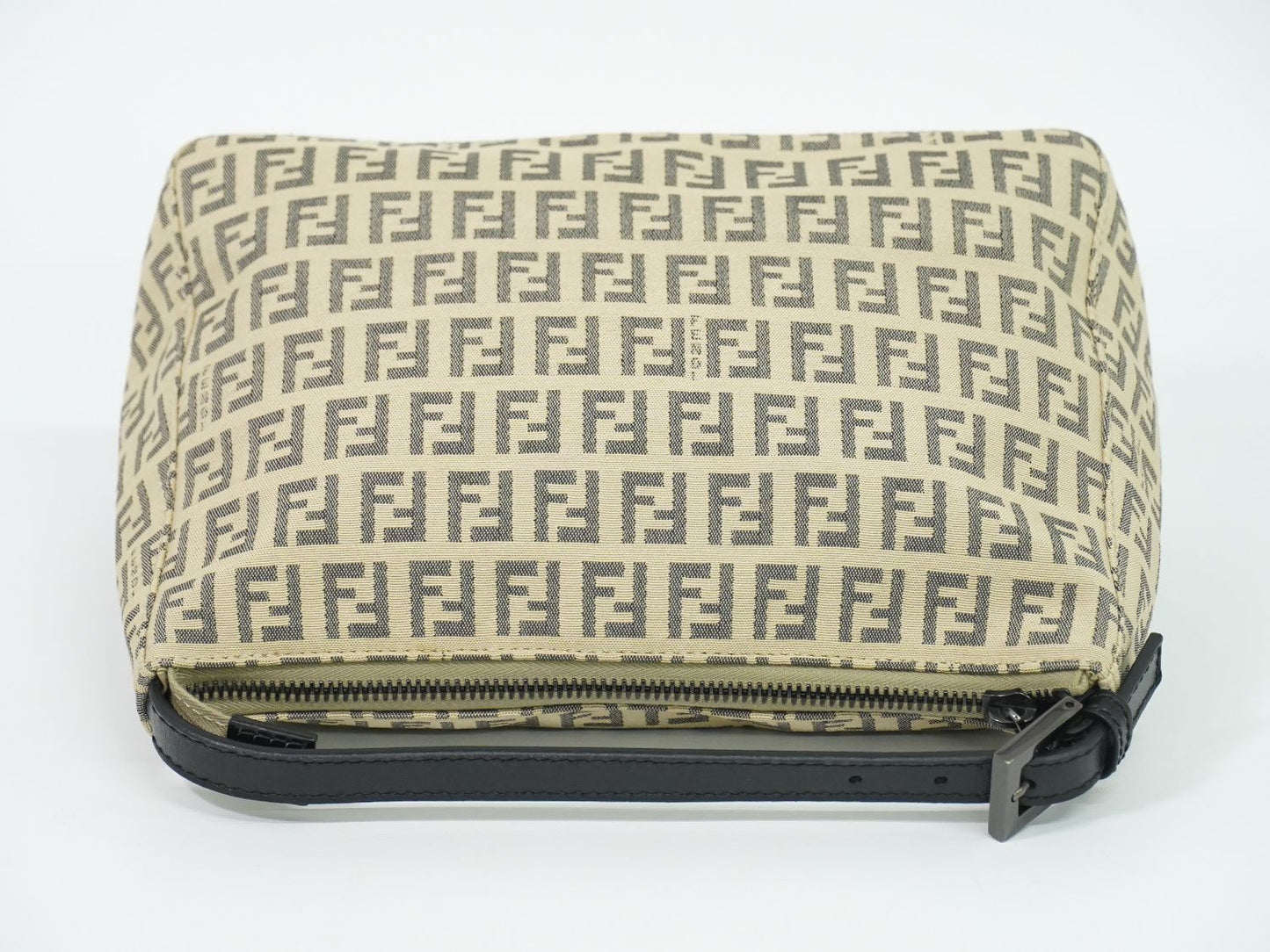 Fendi Pouch Mini Handbag Canvas Beige Zucchino Second — view 5