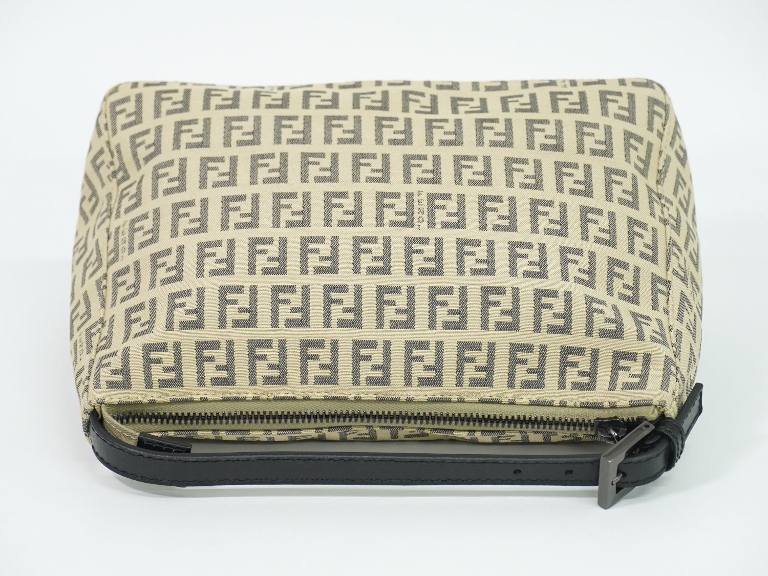 Fendi Pouch Mini Handbag Canvas Beige Zucchino Second — view 5
