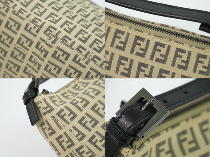 Fendi Pouch Mini Handbag Canvas Beige Zucchino Second — view 7