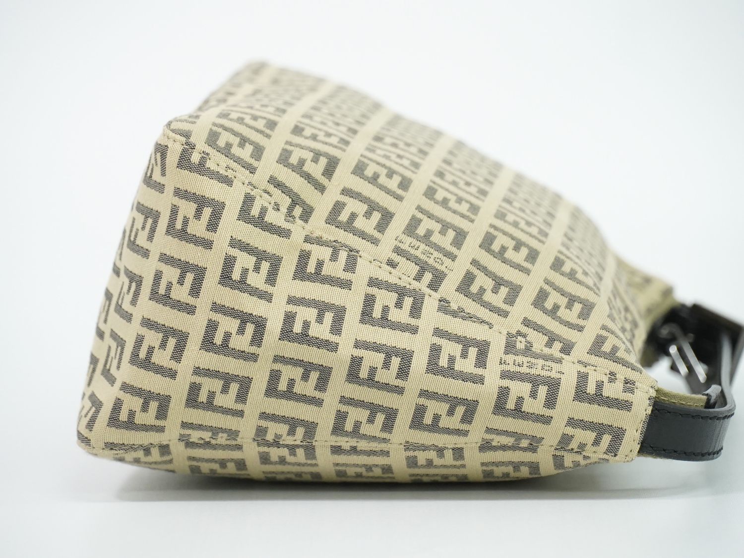 Fendi Pouch Mini Handbag Canvas Beige Zucchino Second — view 4