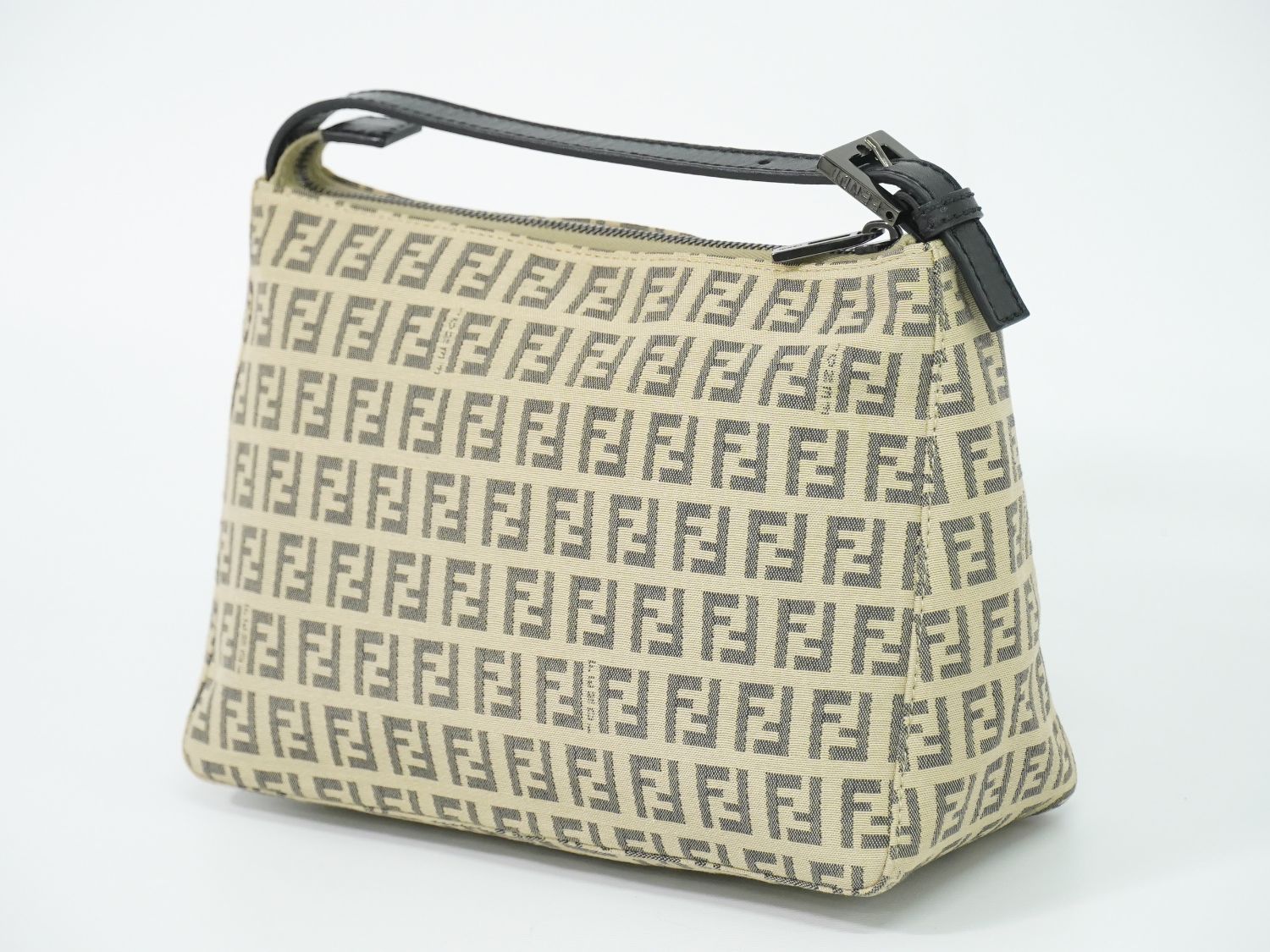 Fendi Pouch Mini Handbag Canvas Beige Zucchino Second — view 2