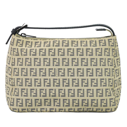 Fendi Pouch Mini Handbag Canvas Beige Zucchino Second
