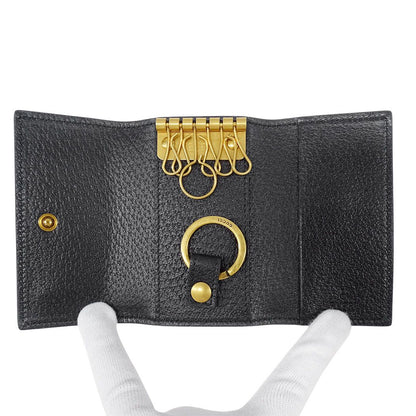 Gucci Key Case Petite Marmont Leather Black Key Simple Logo Key Holder — view 5